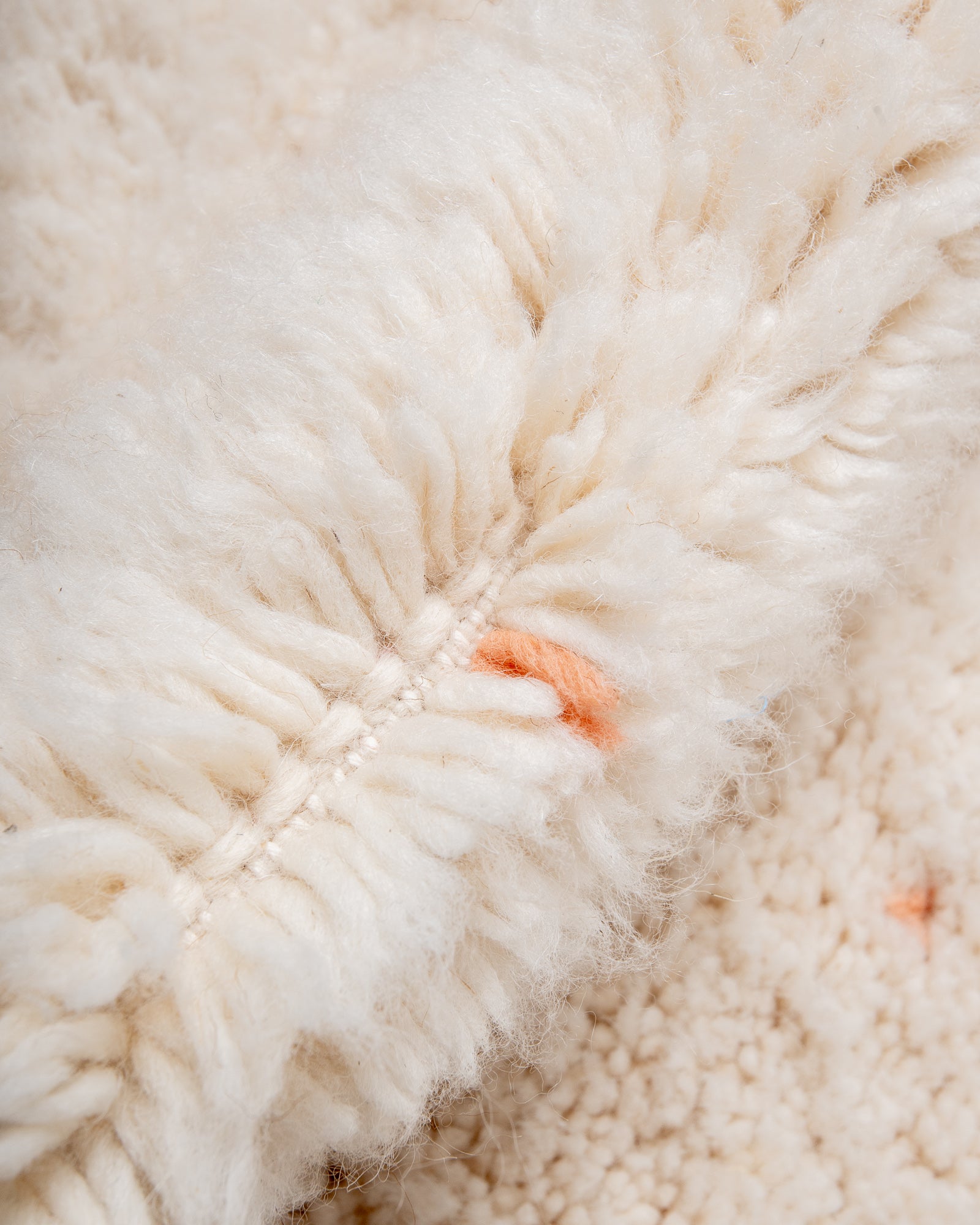 Modern, designer, handcrafted Berber rug from Morocco. Beniourain carpet with beautiful colours and patterns and fluffy wool texture.